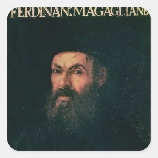 Sticker Carré Portrait de Ferdinand Magellan (Devant)