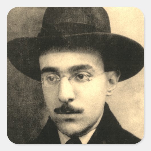 Sticker Carré Portrait de Fernando Pessoa (Devant)