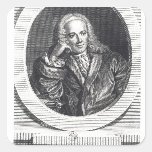 Sticker Carré Portrait de François Quesnay (Devant)