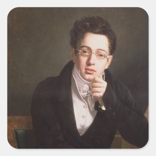 Sticker Carré Portrait de Franz Schubert, compositeur autrichien (Devant)