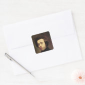 Sticker Carré Portrait de Frédéric Chopin 2 (Enveloppe)