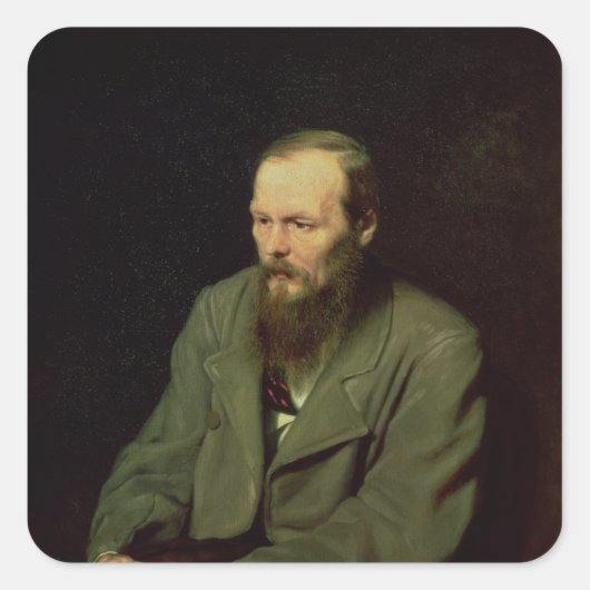 Sticker Carré Portrait de Fyodor Dostoïevsky 1872 (Devant)