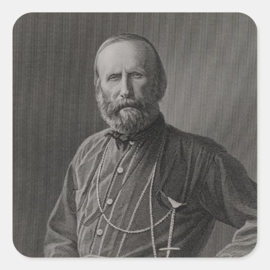 Sticker Carré Portrait de Giuseppe Garibaldi (Devant)