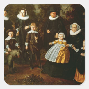 Sticker Carré Portrait de groupe de trois générations