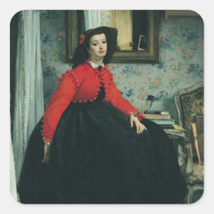 Sticker Carré Portrait de James Tissot   de Mlle. L.L. 1864
