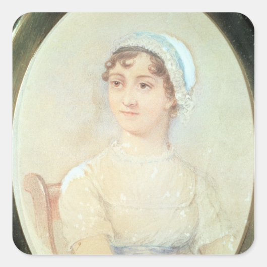Sticker Carré Portrait de Jane Austen (Devant)