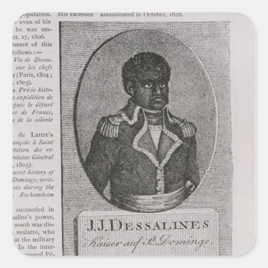 Sticker Carré Portrait de Jean-Jacques Dessalines (Devant)