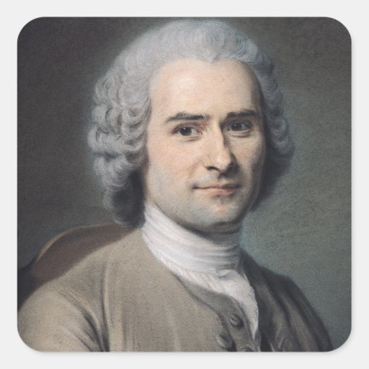 Sticker Carré Portrait de Jean Jacques Rousseau (Devant)