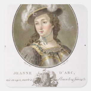 Sticker Carré Portrait de Jeanne d'Arc (1412-31), 1787 (coloré