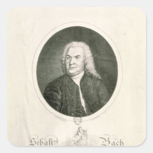 Sticker Carré Portrait de Johann Sebastian Bach