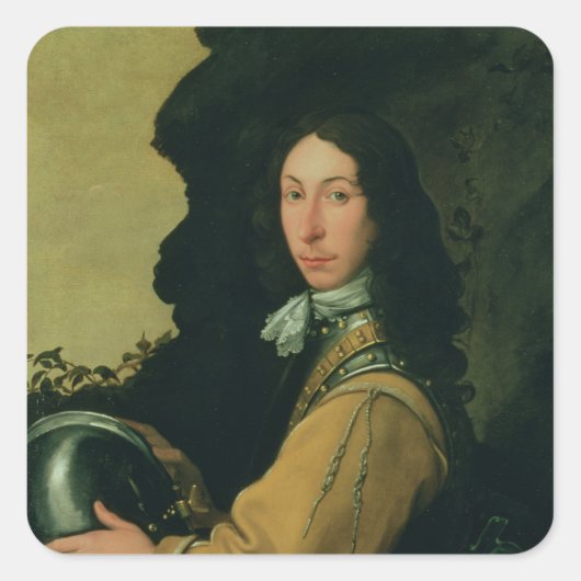 Sticker Carré Portrait de John Evelyn (Devant)
