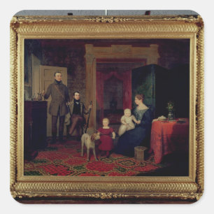 Sticker Carré Portrait de la famille Van Cortland, vers 1830
