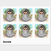 Sticker Carré Portrait de la Liberté palestinienne (Feuille)