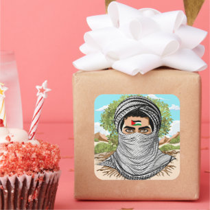 Sticker Carré Portrait de la Liberté palestinienne