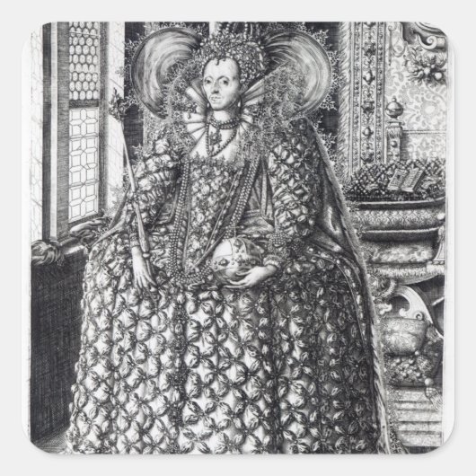 Sticker Carré Portrait de la reine Elizabeth I (Devant)