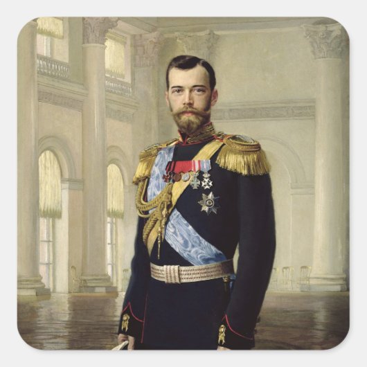 Sticker Carré Portrait de l'empereur Nicolas II, 1900 (Devant)