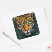 Sticker Carré Portrait de léopard (Enveloppe)