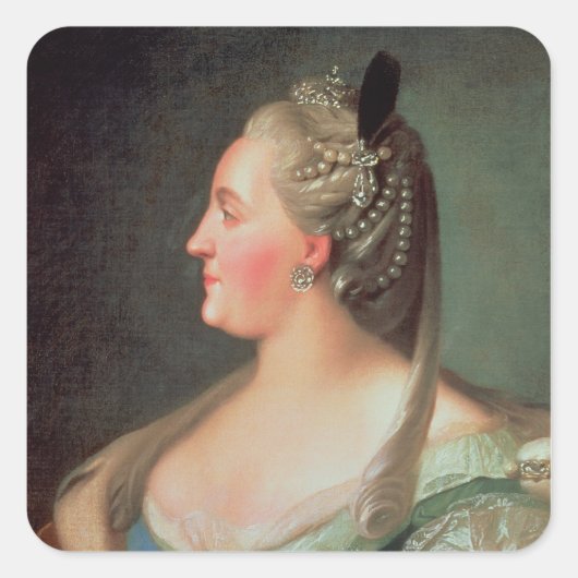 Sticker Carré Portrait de l'impératrice Catherine II la Grande (Devant)