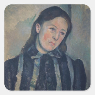 Sticker Carré Portrait de Madame Cezanne avec les cheveux