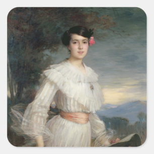 Sticker Carré Portrait de Madeleine Reclus, 1902
