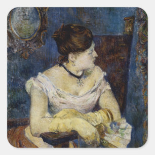 Sticker Carré Portrait de Mette Gaugin, l'épouse d'artistes
