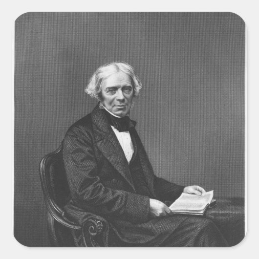 Sticker Carré Portrait de Michael Faraday (Devant)
