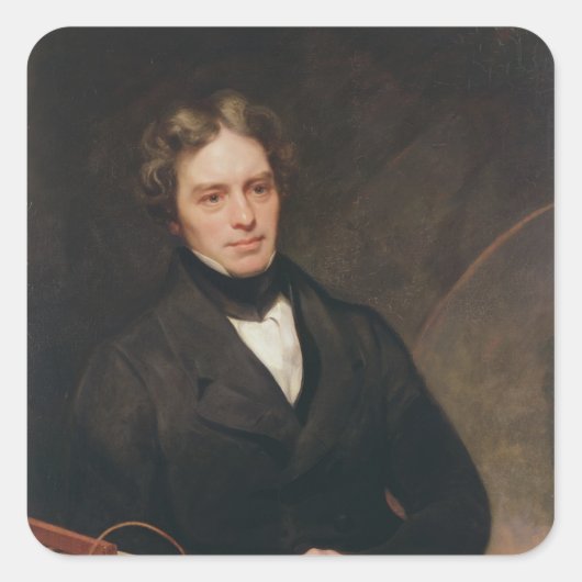Sticker Carré Portrait de Michael Faraday 1841-42 (Devant)