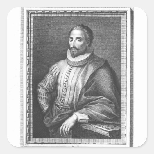Sticker Carré Portrait de Miguel de Cervantes Saavedra (Devant)