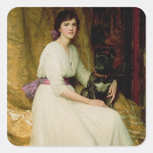 Sticker Carré Portrait de Mlle Dorothy Dicksee (Devant)