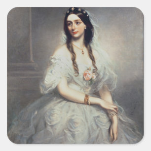 Sticker Carré Portrait de Mme C.W.Stoughton (d.1907), Three-quar