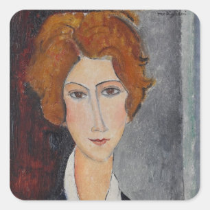Sticker Carré Portrait de Modigliani Amedeo