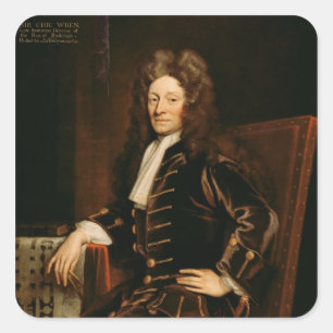 Sticker Carré Portrait de monsieur Christopher Wren 1711
