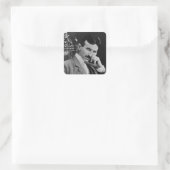 Sticker Carré Portrait de Nikola Tesla (Sac)