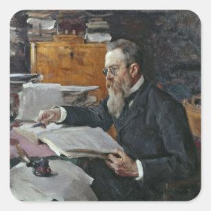 Sticker Carré Portrait de Nikolaï Andreyevich Rimsky-Korsakov