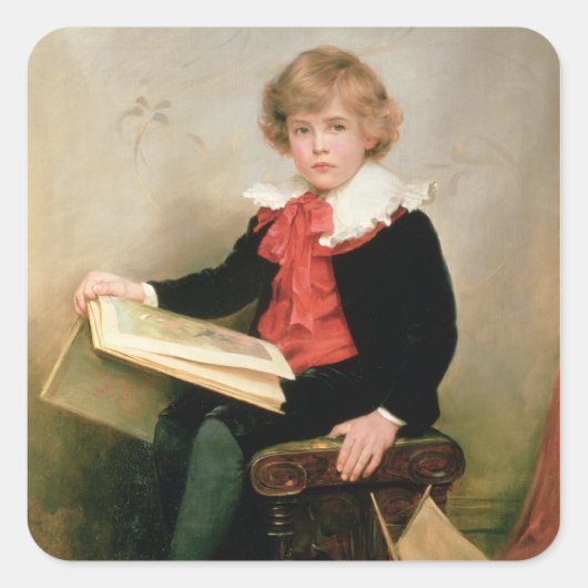 Sticker Carré Portrait de Norman Stewart Davies (Devant)