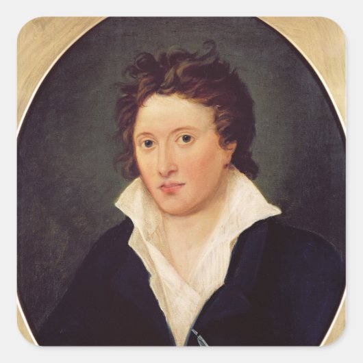 Sticker Carré Portrait de Percy Bysshe Shelley, 1819 (Devant)