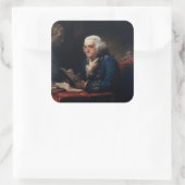 Sticker Carré Portrait de pouce, Benjamin Franklin Père fondateu (Sac)