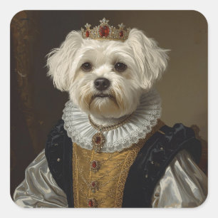 Sticker Carré Portrait de reine de la Renaissance inspiré par un