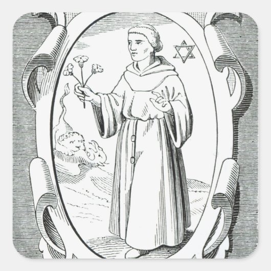 Sticker Carré Portrait de Roger Bacon (Devant)