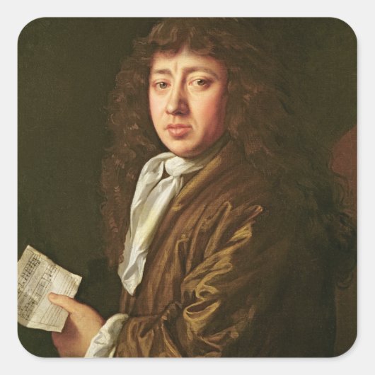 Sticker Carré Portrait de Samuel Pepys 1666 (Devant)