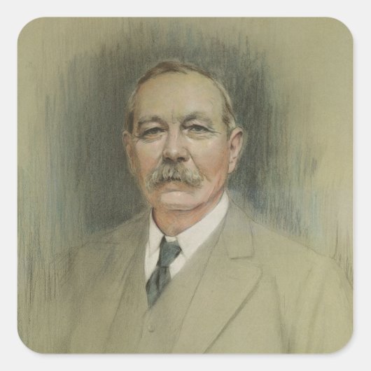 Sticker Carré Portrait de Sir Arthur Conan Doyle (Devant)