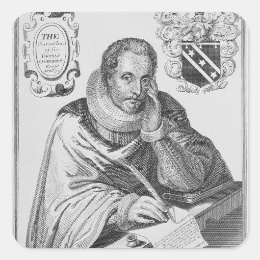 Sticker Carré Portrait de Sir Thomas Overbury (Devant)