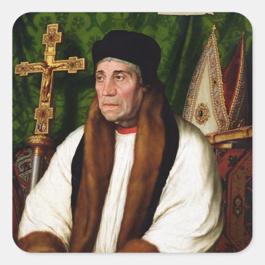 Sticker Carré Portrait de William Warham (Devant)
