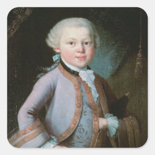 Sticker Carré Portrait de Wolfgang Amadeus Mozart