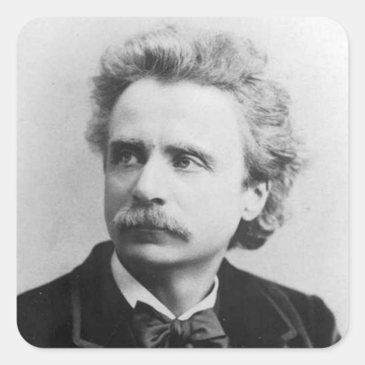 Sticker Carré Portrait d'Edvard Grieg (Devant)