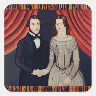 Sticker Carré Portrait des jeunes mariés