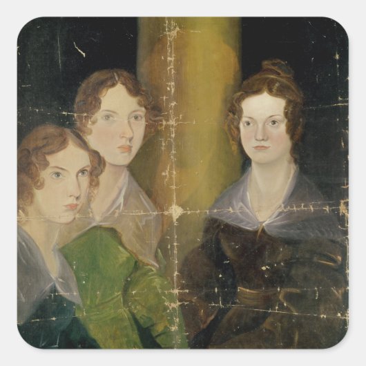 Sticker Carré Portrait des Soeurs Bronte, c.1834 (Devant)