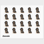 Sticker Carré Portrait du studio du chiot Rottweiler (Feuille)