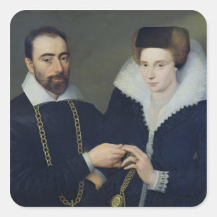 Sticker Carré Portrait d'un couple