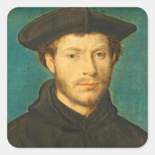 Sticker Carré Portrait d'un homme, C. 1536 - 40 (huile sur la